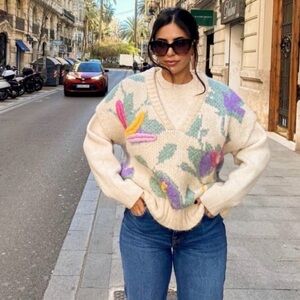 NWT Zara Oversized Embroidered Knit Vest